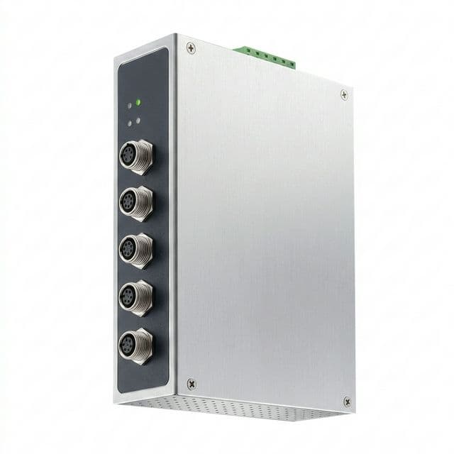 Industrial IO-link module visual for website operation and analytics infrastructure